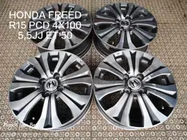 Velg ori Honda Freed R15 pcd 4x100 untuk mobilio jazz Brio agya sigra