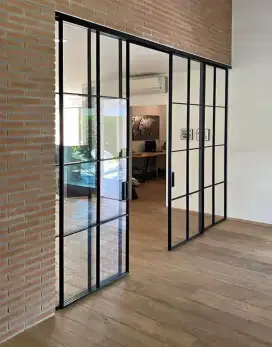 Pintu Sliding Aluminium Partisi Aluminium Pintu Kaca Aluminium