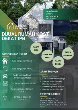 Rukost Zia Madani eksulsive 7 pintu cuma 7 mnt ke IPB  gak sampai 1M