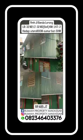 Rmh Jl Banda Lorong Makassar LB 32 LT32 (8x4) KM: 1 KT: 2 Tingkat: 1lt