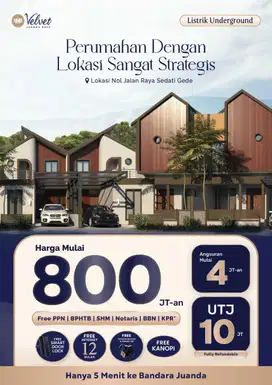 Rumah Dekat Bandara Juanda Sidoarjo 2Lantai Di Velvet Juanda Raya