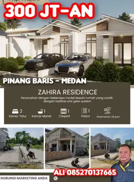 RUMAH MURAH PINANG BARIS MEDAN MULAI 300 JT-,AN