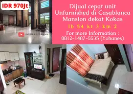 Dijual cepat unit Unfurnished di Casablanca Mansion dekat Kokas