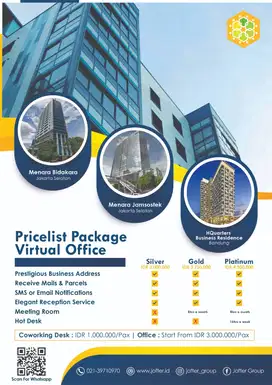 Promo Virtual Office Murah Di Jamsostek dan Bidakara only 2,5 juta