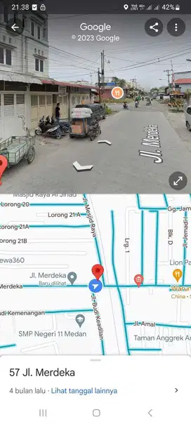 Ruko Yos Sudarso /JL Merdeka 3.5 Lantai Kosong SHM Tanah 145M2
