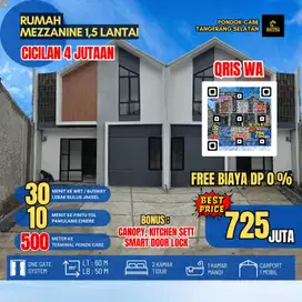 Rumah mezzanine 700 jutaan 10 menit ke gerbang tol pamulang