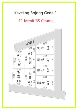 10 Menit Stasiun Citayam ,Cocok Untuk Bangun Rumah Kost Bojong Gede