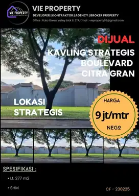 Tanah Kavling Boulevard Citragran Cibubur