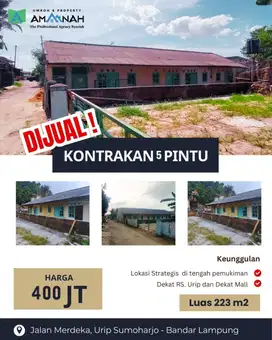 KONTRAKAN 5 PINTU STRATEGIS DI JL. URIP SUMOHARJO - BALAM