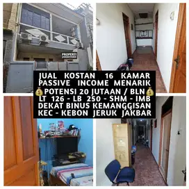 JUAL KOS KOST KOSAN KOSTAN 16 KAMAR DI KEBON JERUK JAKARTA BARAT
