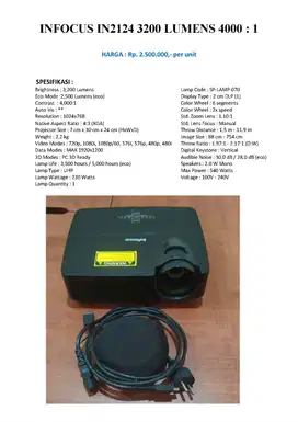 DIJUAL INFOCUS IN2124 3200 LUMENS 4000 : 1