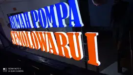 Huruf Timbul Akrilik dengan Lampu