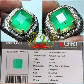 NATURAL EMERALD COLOMBIA 4.15CARAT//GRI