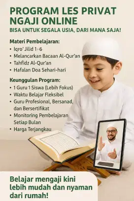 LES PRIVAT NGAJI ONLINE , SEGALA USIA ANAK-DEWASA