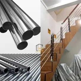 PIPA JARI-JARI PIPA TIANG TANGGA AKSESORIS RAILING PIPA BULAT & KOTAK