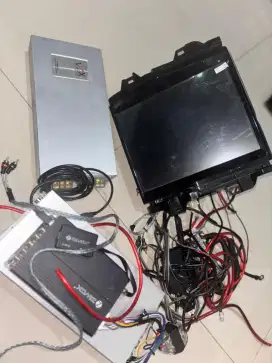 Head Unit Tesla Fortuner include Double Subwoofer 3 way vox