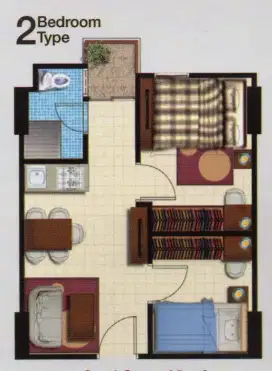 Disewakan : Apartemen 2BR di Grand Palm/Green Palm, Jakarta Barat