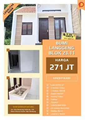 BISA KPR BANK! Rumah Murah dengan 2 kamar tidur
