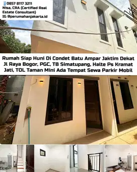 Rumah Siap Huni Di Condet Kramat Jati Dekat PGC Cililitan RSUD Halte