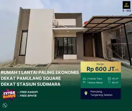 Rumah 1 lantai cantik minimalis dekat stasiun sudimara