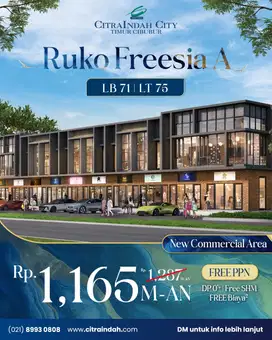 Ruko Freesia Lokasi Strategis 71/72 Citra Indah City Cileungsi Bogor