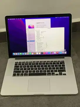 Macbook pro retina core i7 ram 16gb ssd 256gb kondisi mulus siap pakai