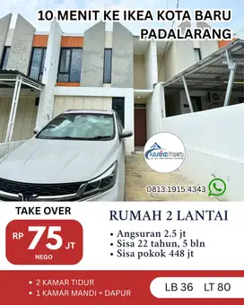 Take Over Kredit Murah Rumah 2 LT dekat IKEA Kota Baru Padalarang