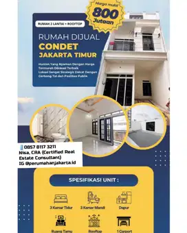 Jual Rumah KPR Di Condet Dekat Jalan Raya Condet TB Simatupang RSUD TO