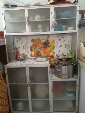 Rak piring  kaca aluminium, murah boleh nego