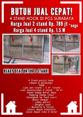 BUTUH JUAL CEPAT 4 STAND HOOK DI PGS SURABAYA