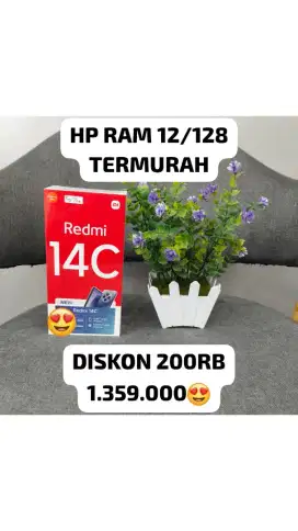 OBRAL XIAOMI REDMI 14C RAM 12/128 DISKON 200 RIBU