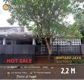 Dijual rumah bagus posisi hoek sektor 9 Bintaro Jaya tangsel