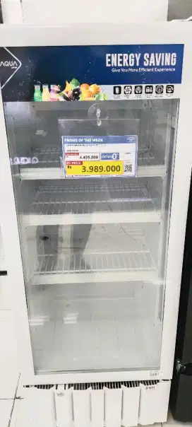 Showcase AQUA 190L cicilan tanpa kartu kredit indodana paylater
