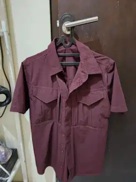 Kemeja tactical Merah Maroon