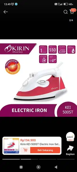 Dijual setrika uap kirin baru