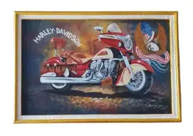 Lukisan harley davidson ukuran besar keren keren