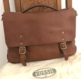 Tas Fossil Sling Bag Original Kulit Coklat