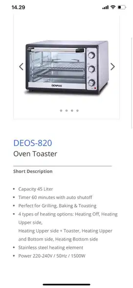Oven denpoo deos 820