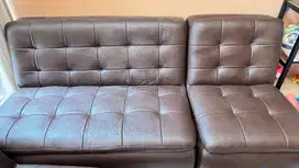 KURSI 3 seater kulit coklat