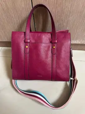 Tas Fossil Kingston Satchel Rasberry