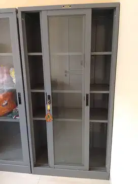Lemari Arsip / Filing Cabinet Besi ,Pintu Kaca Sliding merk Brother