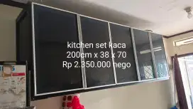 Jual Kitchen set kaca bekas 200cm x 38 x 70