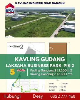 Kavling Gudang Disewakan di Laksana Business Park, PIK 2