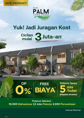 Rumah kos (palm town houseJababeka)