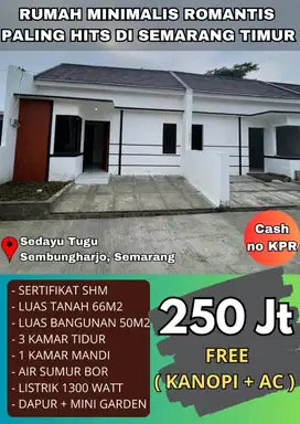 DIJUAL RUMAH BARU SEDAYU TUGU, SEMBUNGHARJO, SEMARANG