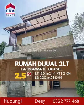 Dijual Murah Rumah 2 Lantai di Fatmawati
