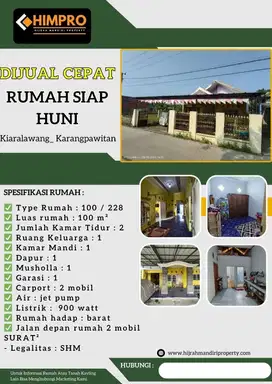 Dijual rumah di Karangpawitan karawang barat