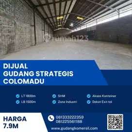 Dijual Gudang Zona Industri,Lokasi Colomadu,Karanganyar Luas 1800m2