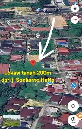 Tanah murah Di Arengka kota Pekanbaru 200m dari Soekarno Hatta