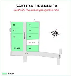 Dekat Tol Yasmin, bisa Cicil 12X kavling Sakura Dramaga. SHM